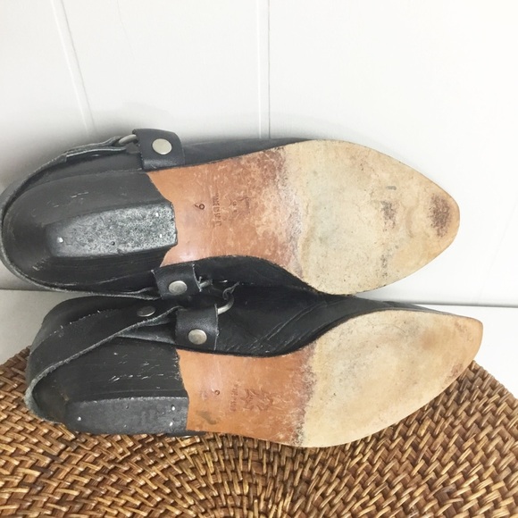 Charles David Leather Black Ankle Boots Western Style Size 9 Pointed - Picture 4 of 5